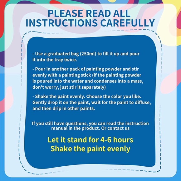 Water Marbling Creative Paint Art and Crafts Kit for Kids 8 Colors - Picture 3 of 7